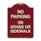 Signmission No Parking on Grass or Sidewalk Heavy-Gauge Aluminum Architectural Sign, 24" x 18", BU-1824-23803 A-DES-BU-1824-23803 - alternate 1